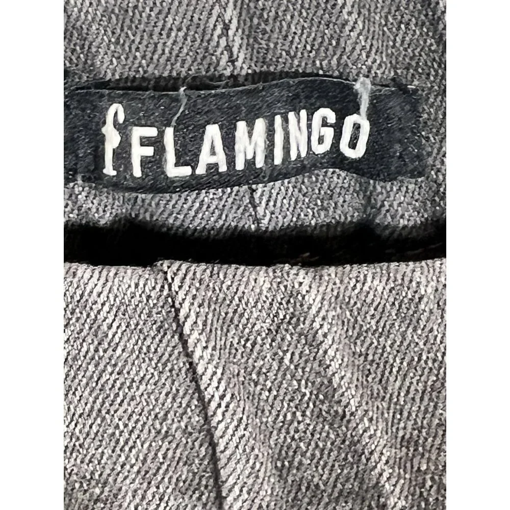Flamingo Zip Ankle Gray Denim Jeans Womens‎ size Large pullon with elastic waist